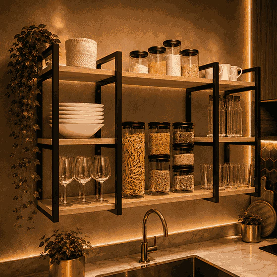 Prateleira Estilo Industrial Suspensa P/ Sala Escritório Quarto Cozinha Praticidade e Elegância