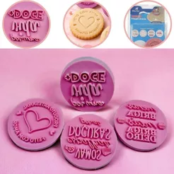 KIT CARIMBOS FRASES DOCE-GRANDE 5 CM - (BLUE STAR) (CHOCO)