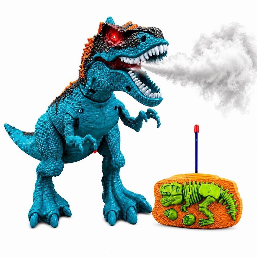 Dinossauro Controle RemotoSolta Fumaça Com Som Brinquedo Infantil Menino