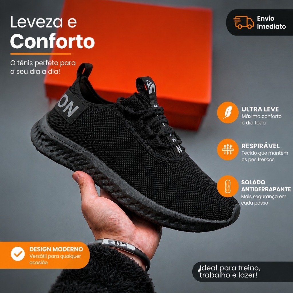 Tênis Masculino Knit Academia Feminino Leve Confortável Caminhada Tecido 34 ao 39 Promoção