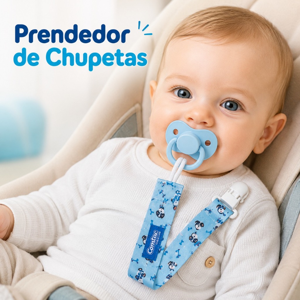Kit 3 Prendedor de Chupeta com Clip Meninos e Meninas