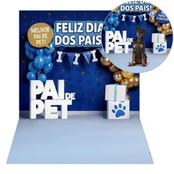 Fundo Fotográfico Dia dos Pais Pet Shop Cenário Pai de Pet Em Tecido 1,20x1,70 - C-702