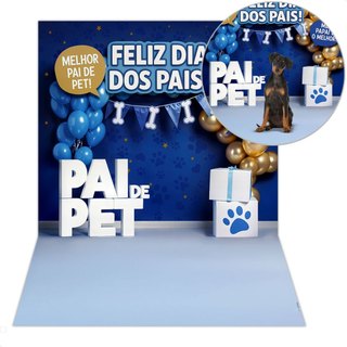 Fundo Fotográfico Dia dos Pais Pet Shop Cenário Pai de Pet Em Tecido 1,20x1,70 - C-702