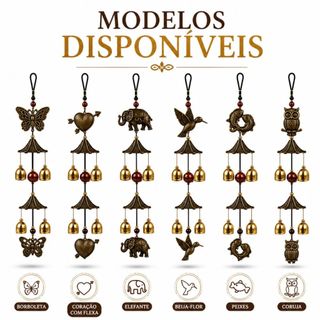 Sino Dos Ventos Grande 70cm 3 Camadas Relaxante Metal