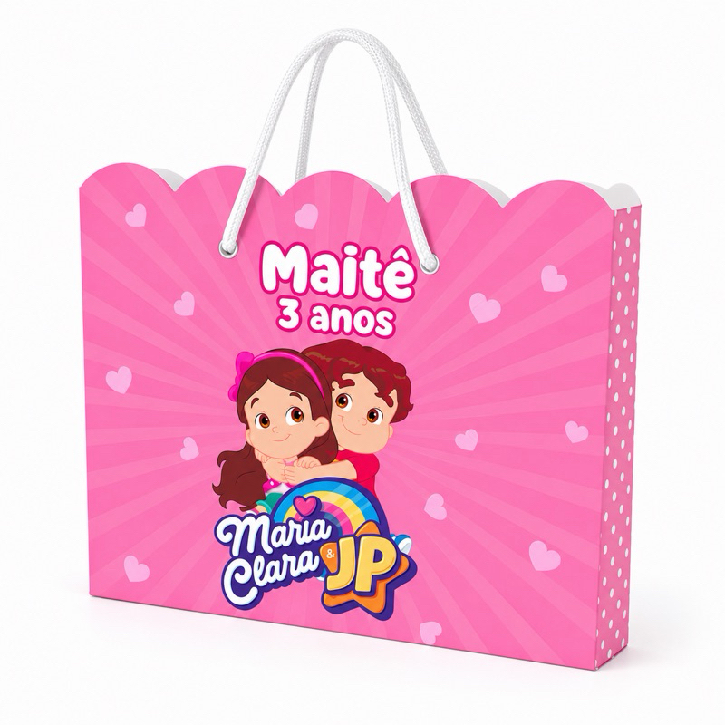 Kit Sacolinhas Personalizadas MARIA CLARA JP com NOME E IDADE Lembrancinha Festa Infantil