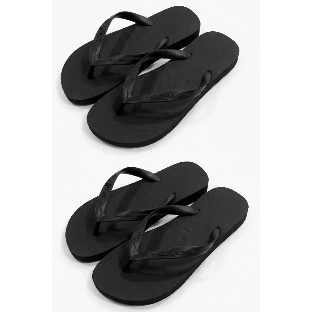 Kit 2 Chinelos Polo Wear Borracha Confortável Preto