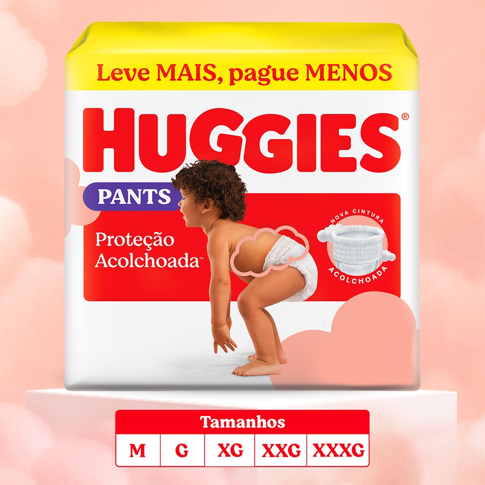 Fralda Pants Huggies Proteção Acolchoada M/G/XG/XXG/XXXG