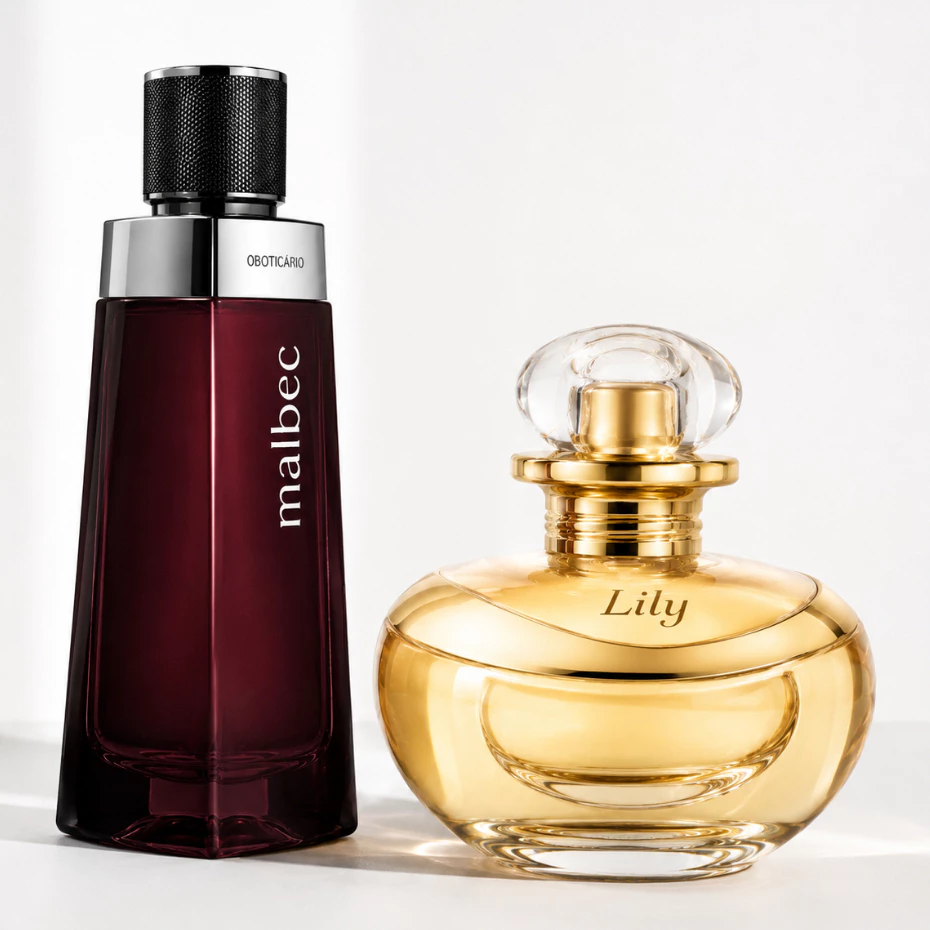 Kit 2 Perfumes Masculino e Feminino Luxo Presente Casal Elegante