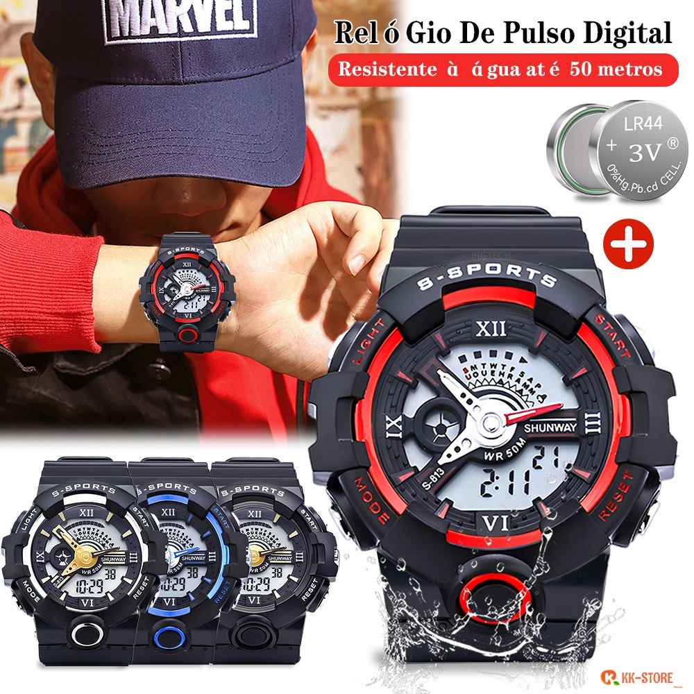 Relógios Relogio Masculino A Prova D Água De Silicone Masculinos Luxo Digital Esportivas Cronômetro