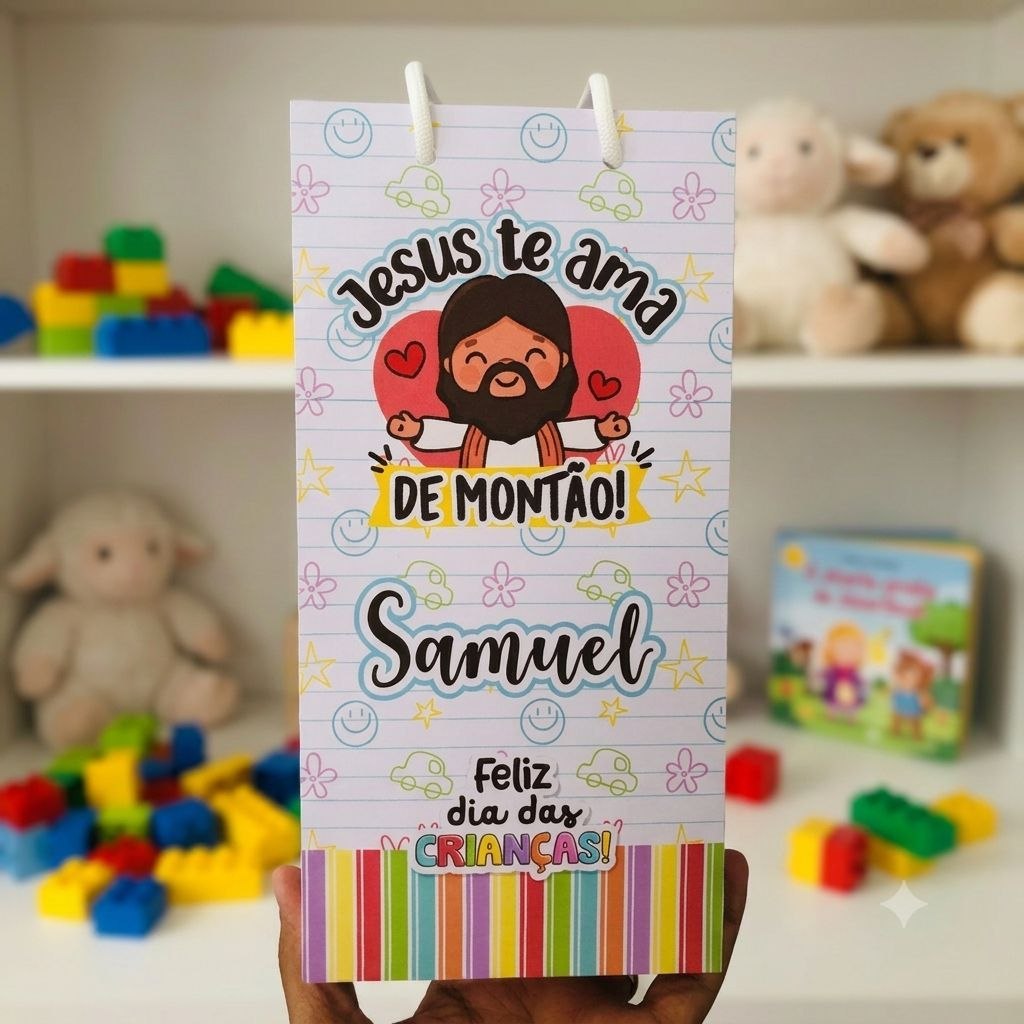 Sacolinha Personalizada Jesus Te Ama Feliz Dia Das Crianças Lembrancinha Surpresa
