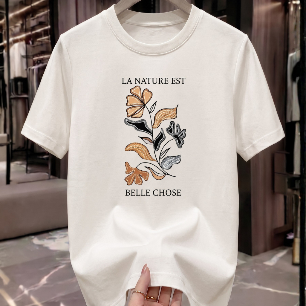 Blusa Camiseta Feminina Básica Estampada Algodão Premium Fitness Dia a Dia DTF Leve Confortável Estilosa Para Verão