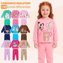 Kit Sortido 4 Peças Moletom Roupa De Bebê Menina Infantil Inverno Peças Moletom Roupa infantil Conjunto Flanelado Frio