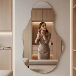 Espelho Organico Lopazzi Corpo Inteiro Grande Polido Decorativo Quarto Sala Closet Banheiro Suporte
