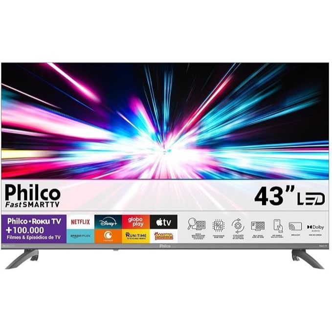Smart TV 43" Full HD Philco P43CRA Roku TV HDR10 Dolby Audio