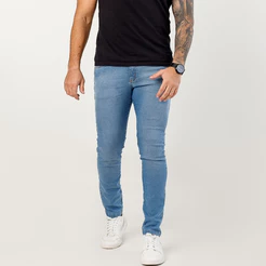Calça Jeans Masculina Skinny Tradicional com Elastano Lycra