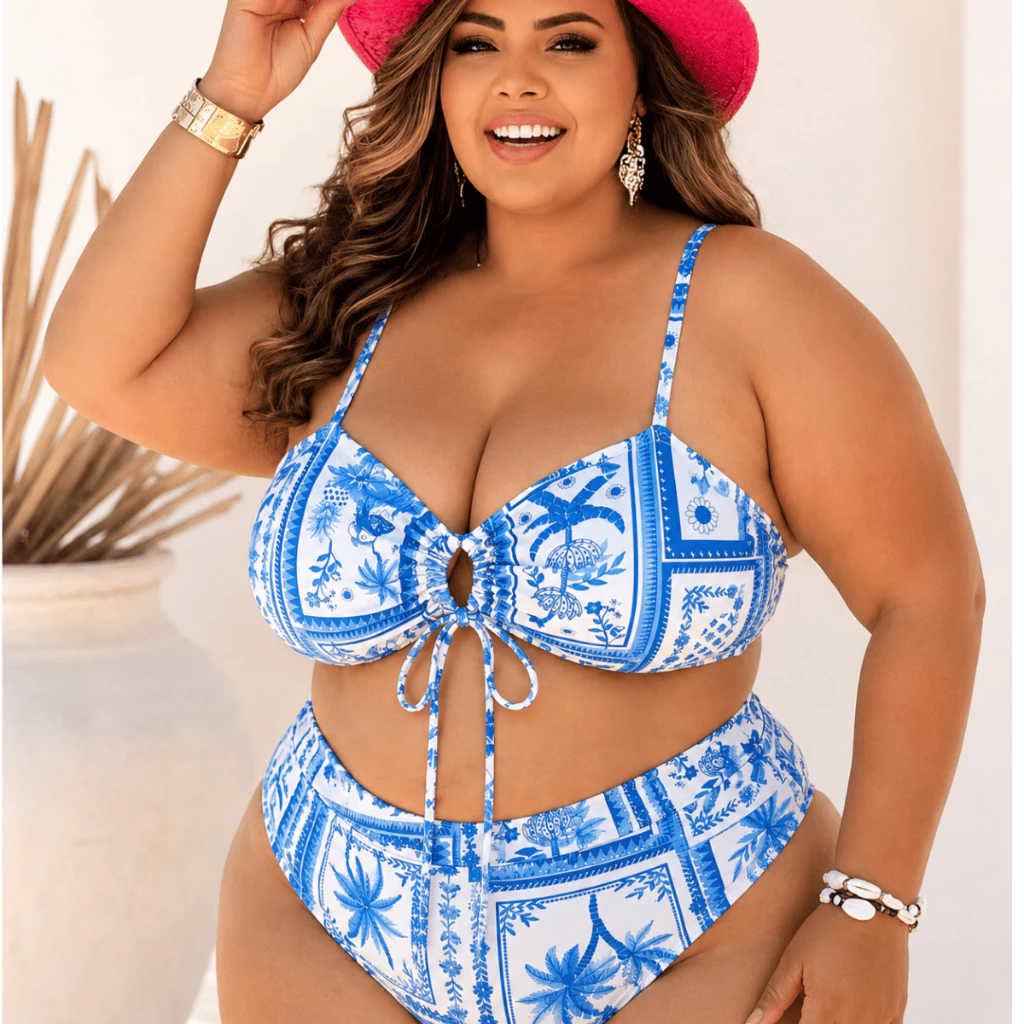 Biquíni Feminino Plus Size Hot Pant em Suplex Premium - Ideal para Praia e Piscina — imagem 1