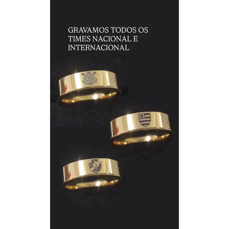 Par Aliança com escudo de seu TIME | Alianças Moeda Antiga