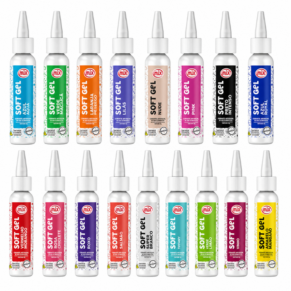 Corante Softgel 25gr Cores Mix Alimentício