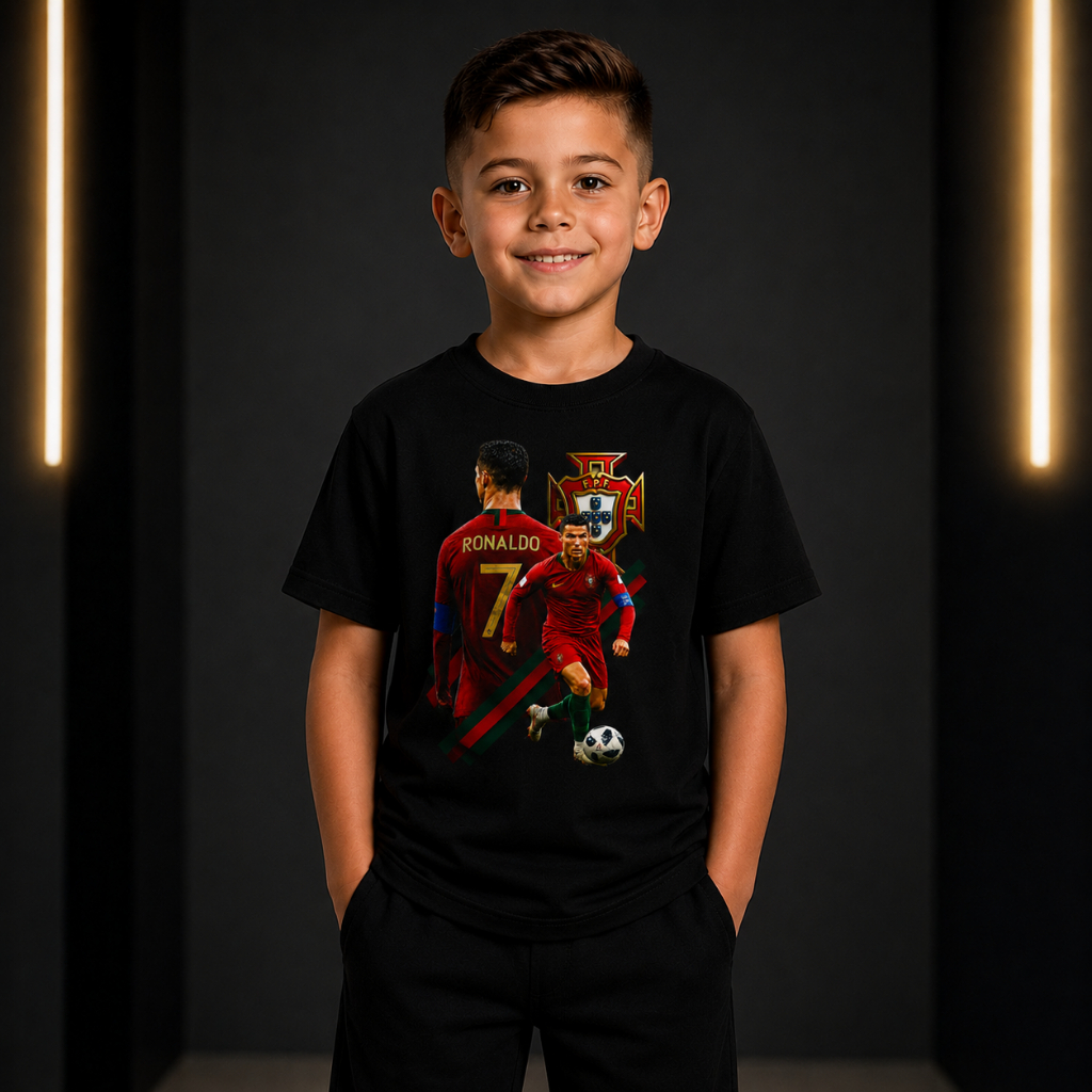 kit camisa+short moletom conjunto cr7 costa jogador,futebol 100% algodao,infantil,juvenil,blusa,menino,unissex,presente