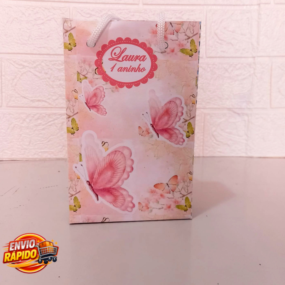 Sacolinha Borboletas Personalizada| Festa Infantil|Lembrancinhas|Aniversário|Supresa