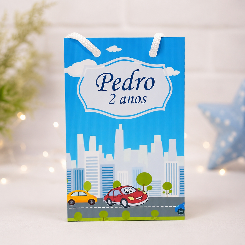 Sacolinha Personalizada| Carrinhos| Carrinhos Menino| Lembrancinha| Festa Infantil| Festa Aniversário| PEGUE E MONTE