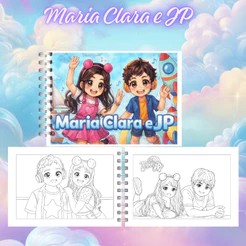Livro de Colorir - Maria Clara e JP - Caderno de Desenho Pintura (Colorirng Book)