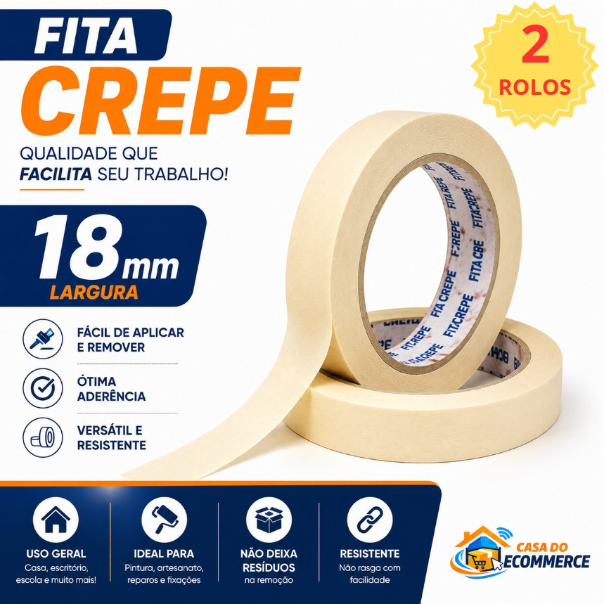 2 FITA CREPE 50 METROS * ALTA QUALIDADE *