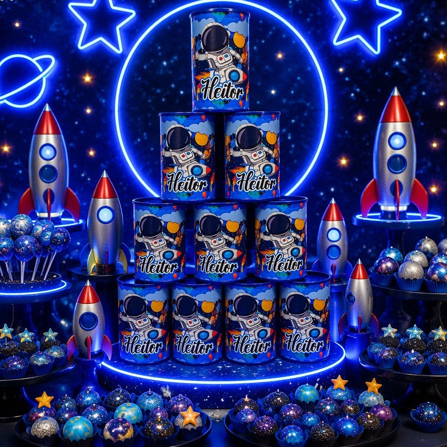 Cofrinhos Personalizados Astronauta infantil todos os temas - Lembrancinhas Cofre Astronauta ANIVERSÁRIO
