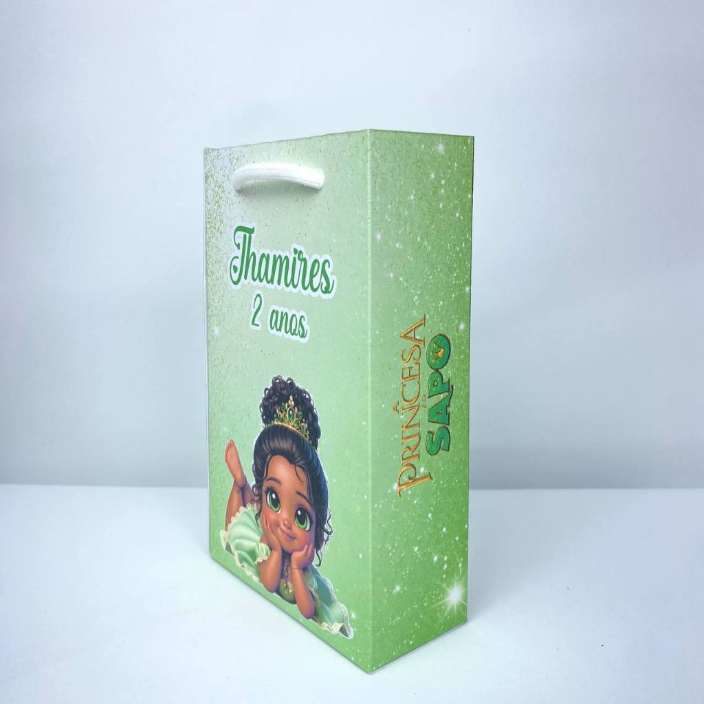 Sacolinha Personalizada A princesa e o Sapo Princess Tiana Lembrançinha para Festa Infantil