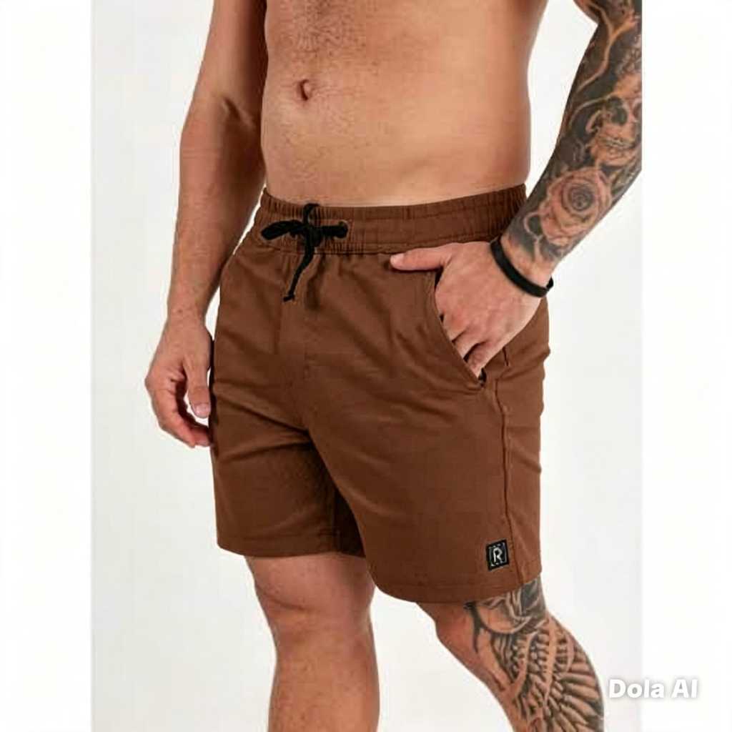 Short Mauricinho Sarja Com Elastano, Detalhe De Bolso Verdugo E Cós De Elastico, Revesst Jeans.