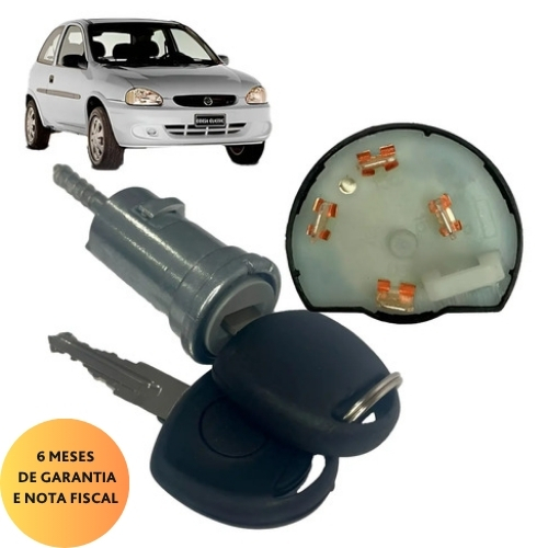 Comutador e Cilindro Ignição Partida Coluna Direção Com Chave Classic Corsa Wind Tigra Pick Up Sedan