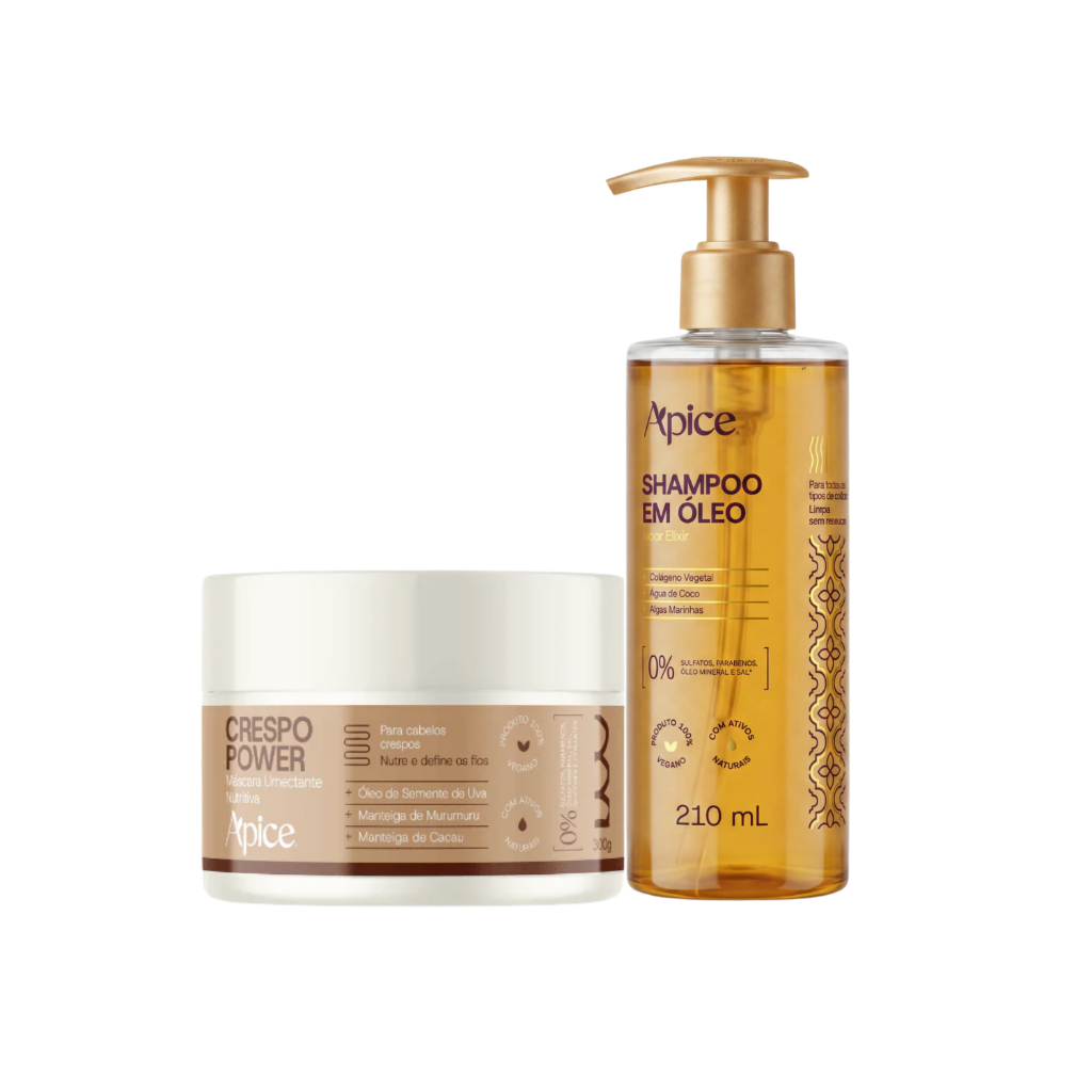 Kit Shampoo em Óleo 210ml + Máscara Crespo Power 300g Apice