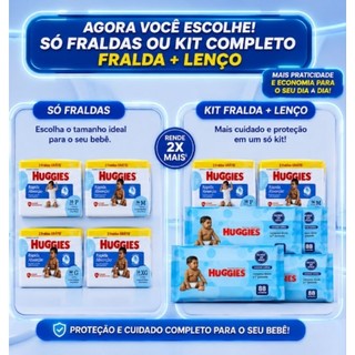 Fralda Descartável Huggies Rápida Absorção - Tamanhos P, M, G e XG