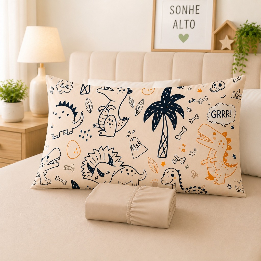 Lençol Infantil Solteiro Micropercal 2 Peças Jogo de Cama Infantil com Fronha Estampada Exclusiva