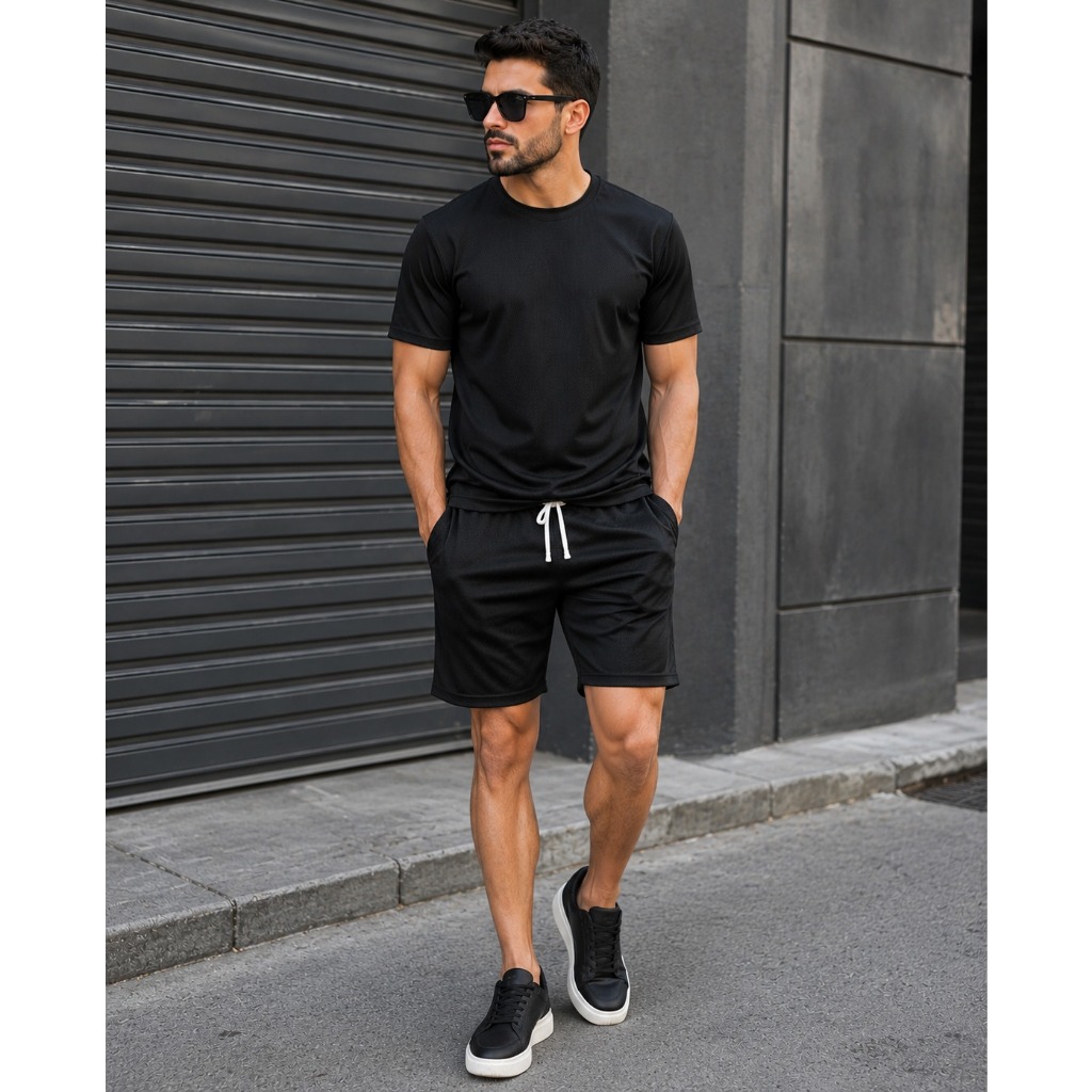 Conjunto Masculino Dry Fit Camiseta + Bermuda | Esportivo Casual | Leve e Confortável | M, G e GG