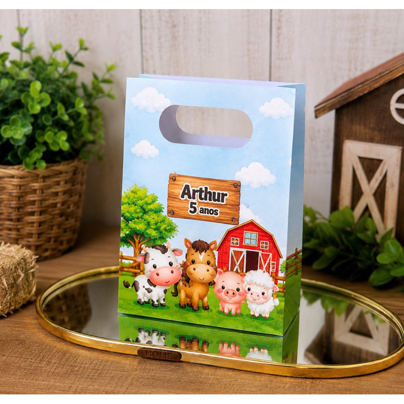 🐮 kit Sacolinha Personalizada Fazendinha | Lembrancinha Aniversário Infantil/personalizados