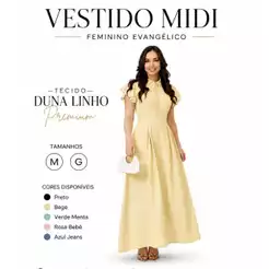 VESTIDO LONGO DUNA LINHO PREMIUN ELEGANTE M-G