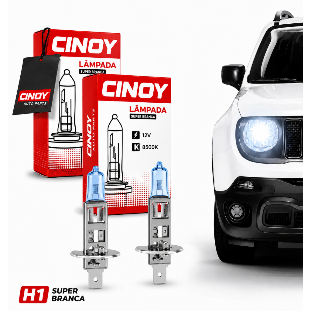 Par Lampada Farol H1 Super Branca 12v 55w PROMOÇÃO SHOPEE
