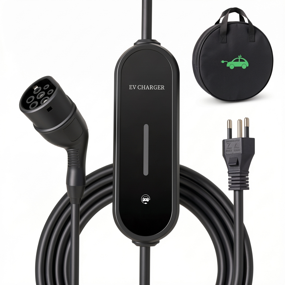 Carregador Portátil EV 7kW/3,5kW com Adaptador Azul | Bivolt 127V/220V | Cabo Cobre Puro 5m TPE | IP54