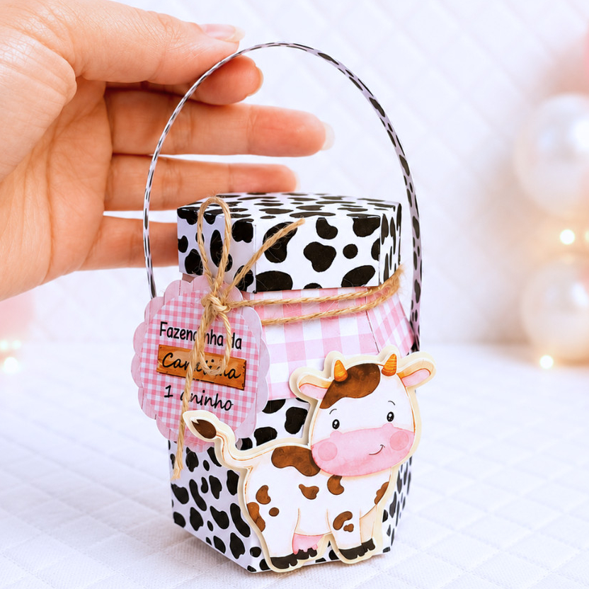 Caixas personalizado tema Fazendinha rosa menina / Leiteira /Lembrancinhas / Festa de Aniversário