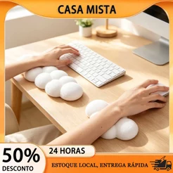 Apoio de Pulso e Punho Nuvem Fofinho Espuma Memória, Almofada Ergonômica Alivia Dor, Para Teclado Computador Mecânico