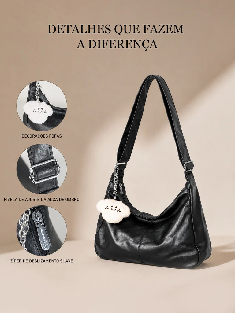 Bolsa Feminina de Ombro Estilo Hobo Grande Capacidade — foto 5