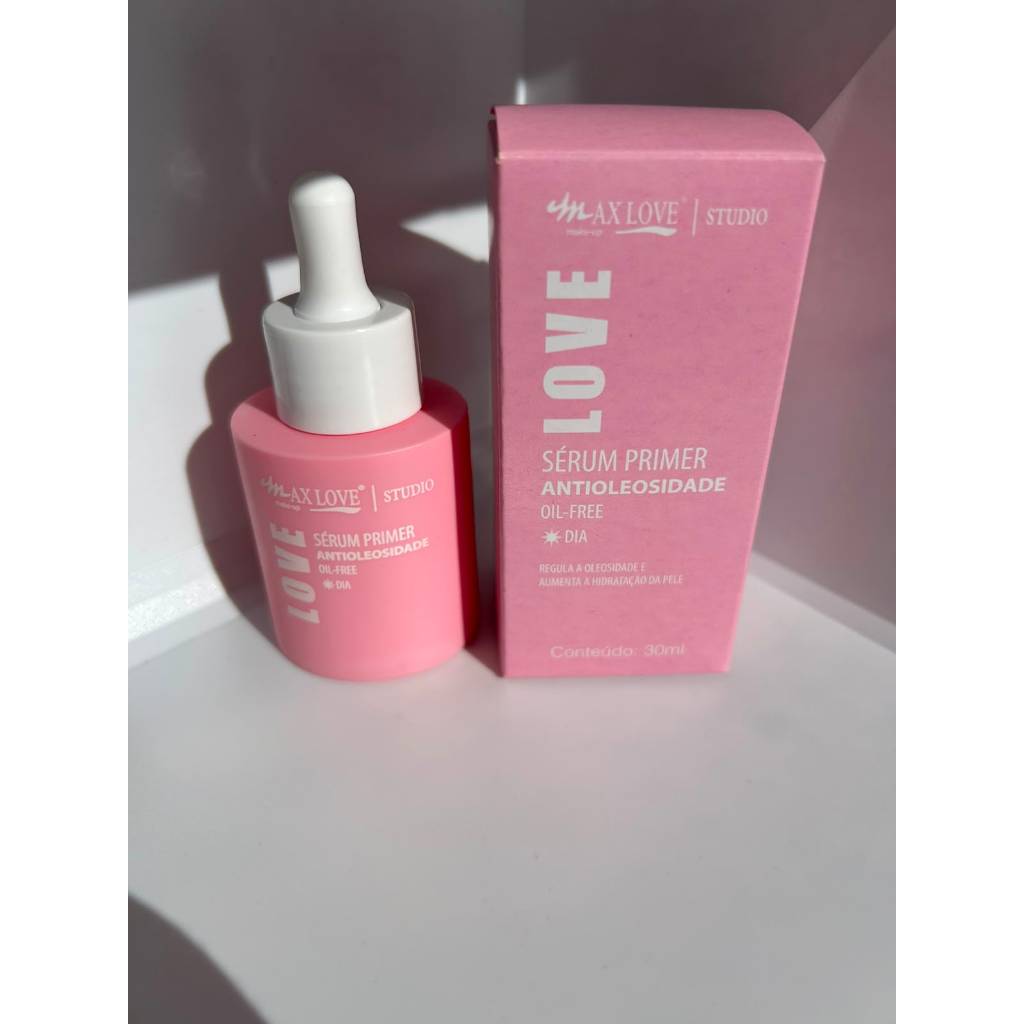Sérum Primer Facial Antioleosidade Max Love 30ml Efeito Matte Controle do Brilho Minimiza Poros