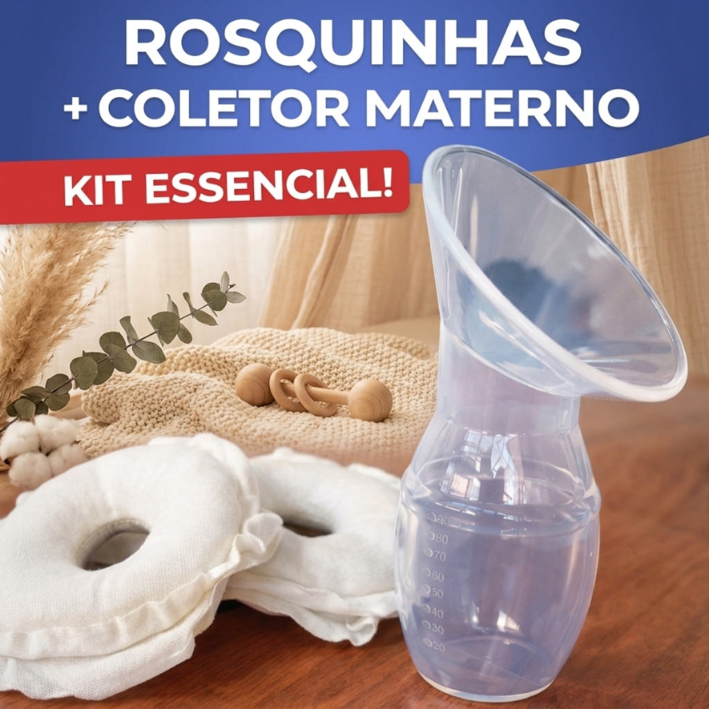 Kit Coletor de Leite Materno + Rosquinhas de Amamentação Conforto e Proteção para Mamães