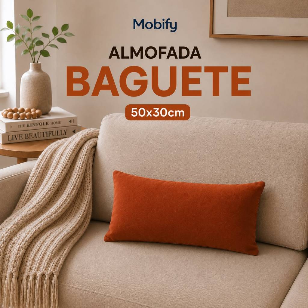 Almofadas Baguete Suede Cheias 50x30 retangular Zíper Invisivel
