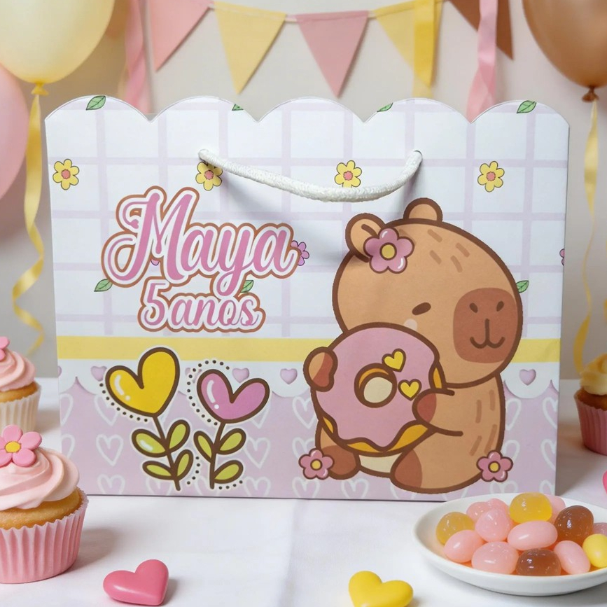 Sacolinha (G) Personalizada Lembrancinha Capivara.