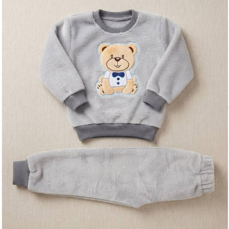 Conjunto infantil inverno menina e menino de frio fleece quentinho peluciado pijama