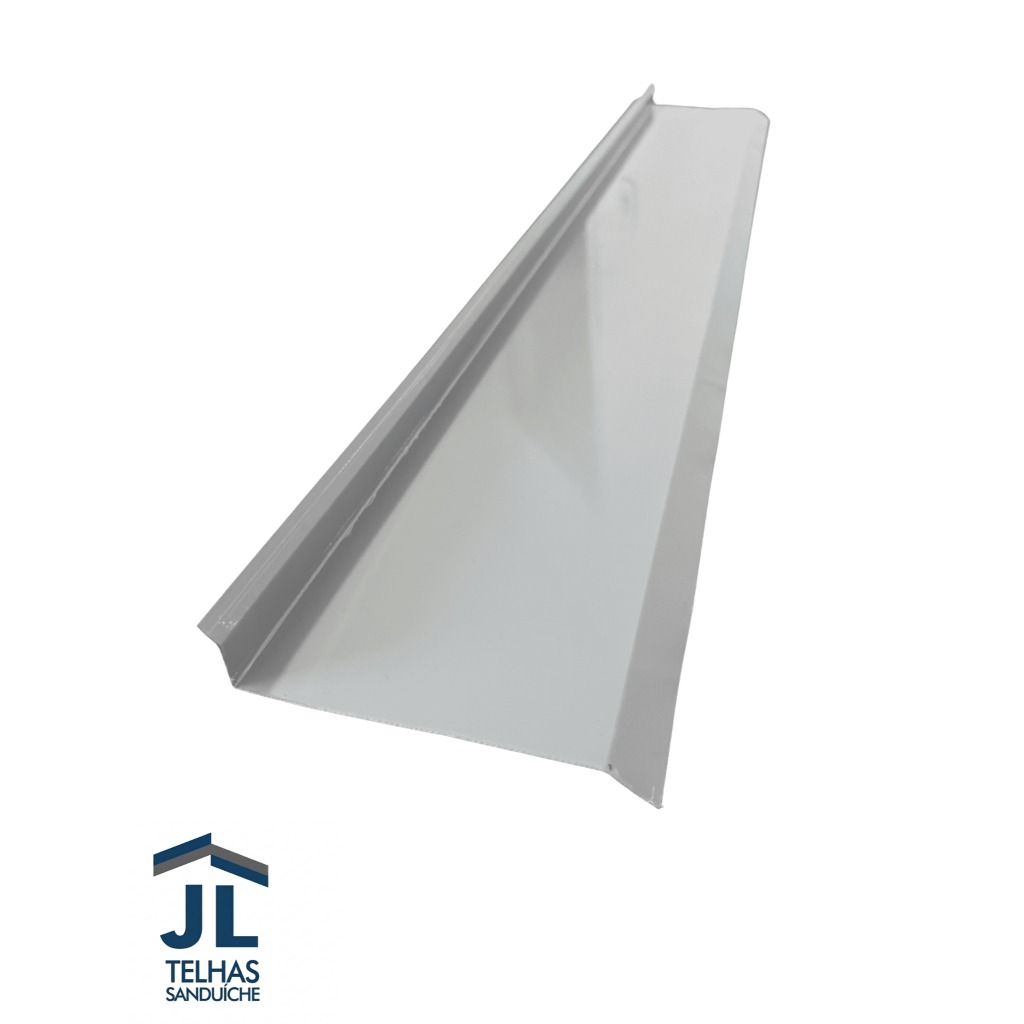 Rufo Externo Galvanizado 1 Metro para Telhado - Calha Anti Infiltração - Chapa Galvanizada Proteção Chuva