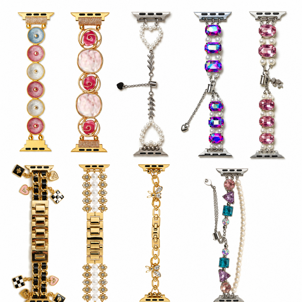 Pulseira Luxo Strass Diamante para Apple Watch 38 40 41 42 44 45 46 49mm