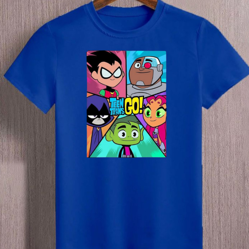 camiseta Camisa Jovens Titãs Azul Infantil Juvenil unissex 100% Algodão 30.1